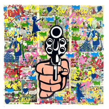Indrukwekkende mixed media kunstwerk van kunstenaar Koen Bet beschikbaar voor biedingen