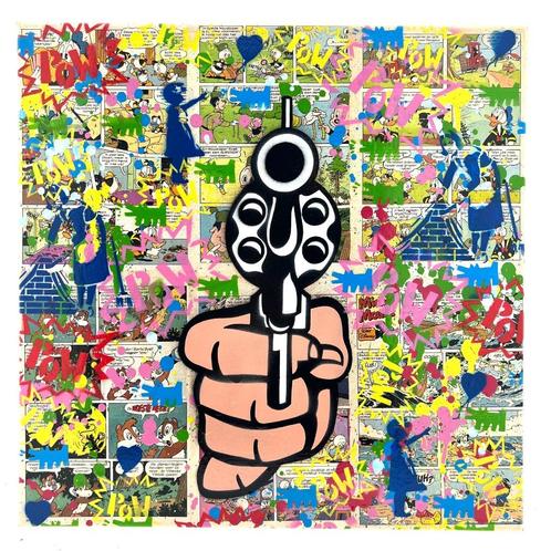 Indrukwekkende mixed media kunstwerk van kunstenaar Koen Bet, Antiek en Kunst, Kunst | Schilderijen | Modern, Ophalen of Verzenden