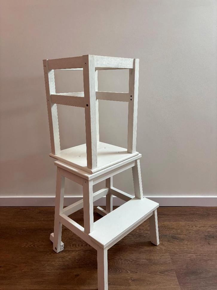 Leertoren - wit - hout, Kinderen en Baby's, Overige Kinderen en Baby's, Gebruikt, Ophalen