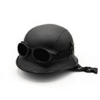Stoere pothelm- retro helm jethelm met snelsluiting en bril, L, Jethelm, Dames, Tweedehands