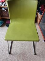 3 limoen groene stoelen uit leer, Huis en Inrichting, Stoelen, Ophalen, Leer