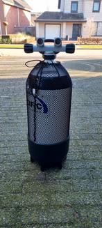 Duikfles 12L - 232 Bar met Dubbele Kraan, Sports nautiques & Bateaux, Plongée, Enlèvement ou Envoi, Comme neuf, Bouteille de plongée