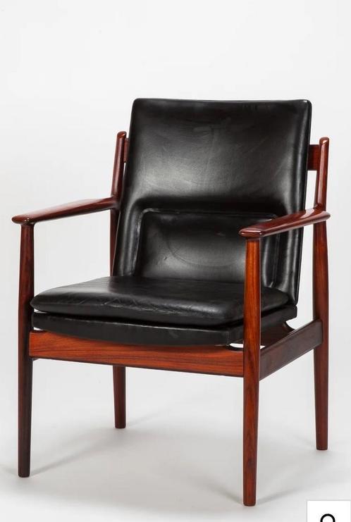 Paar Arne Vodder fauteuils gemaakt door Sibast, Huis en Inrichting, Fauteuils, Zo goed als nieuw, Hout, Leer, Ophalen of Verzenden