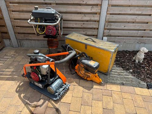 Set / Trilplaat +Stamper + Doorslijper, Doe-het-zelf en Bouw, Gereedschap | Handgereedschap, Gebruikt, Ophalen