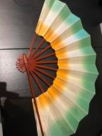 Vintage Japanse ventilator — groen-oranje kleurverloop, Ophalen of Verzenden, Gebruikt, Accessoires
