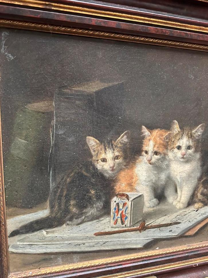 L. Eugène Lambert – Chatons à l’atelier (XIXe siècle), Antiek en Kunst, Kunst | Schilderijen | Klassiek, Ophalen