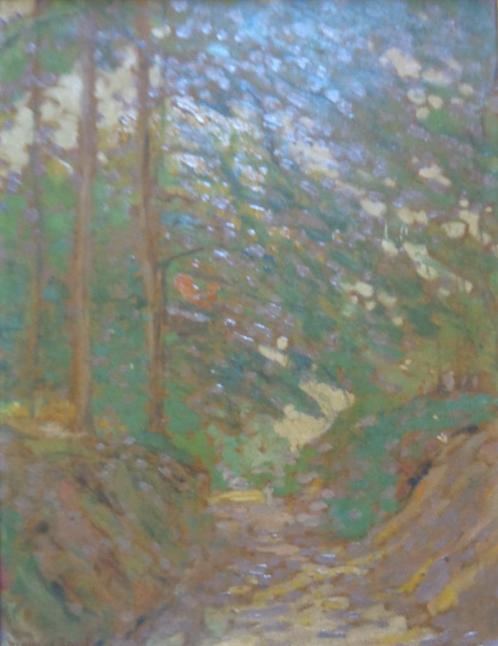 MAURICE PAUL / SOUS-BOIS / OLIEVERF KARTON / 43x35cm / KADER, Antiek en Kunst, Kunst | Schilderijen | Klassiek, Ophalen of Verzenden