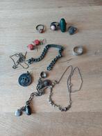 Lot zilveren juwelen , sommige met edelstenen, Handtassen en Accessoires, Ophalen, Gebruikt, Zilver