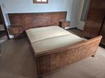 Vintage bed met ingebouwde nachtkastjes (jaren ’40/’50), Antiek en Kunst, Ophalen