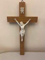 Antieken Houten biscuit crucifix ( Jezus Christus )., Comme neuf, Enlèvement ou Envoi