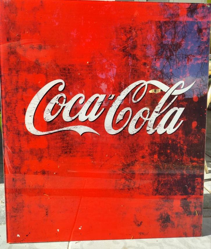 Glazen achterwand Coca Cola (2st.), Verzamelen, Merken en Reclamevoorwerpen, Ophalen