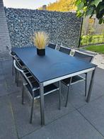 Moderne Tuintafel met 6 stoelen / Deauville, Jardin & Terrasse, Tables de jardin, Enlèvement, Utilisé, Inox