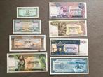 Kavel van 8 nieuwe Cambodjaanse bankbiljetten, Postzegels en Munten, Los biljet, Zuidoost-Azië