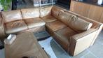 Hoeksalon leder - cognac, Huis en Inrichting, Ophalen, Gebruikt, Leer