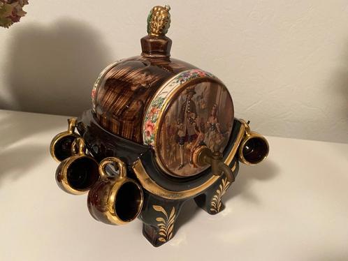 H.Bequet Tonnetjes met 6 bekertjes, Antiek en Kunst, Antiek | Keramiek en Aardewerk, Ophalen