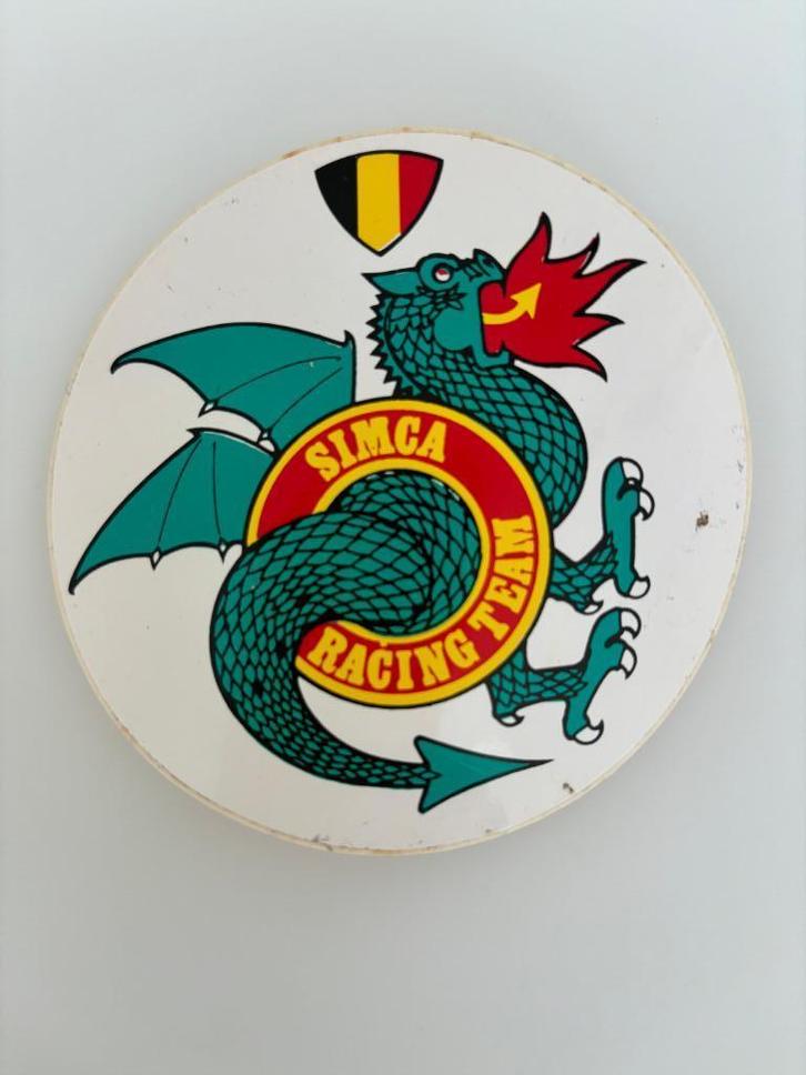 Sticker SRT Simca Racing Team Belgische Versie 70's, Verzamelen, Stickers, Zo goed als nieuw, Auto of Motor, Ophalen of Verzenden