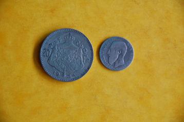 BELGIE : 50 c. 1886 VL + 20 Frank VL beschikbaar voor biedingen