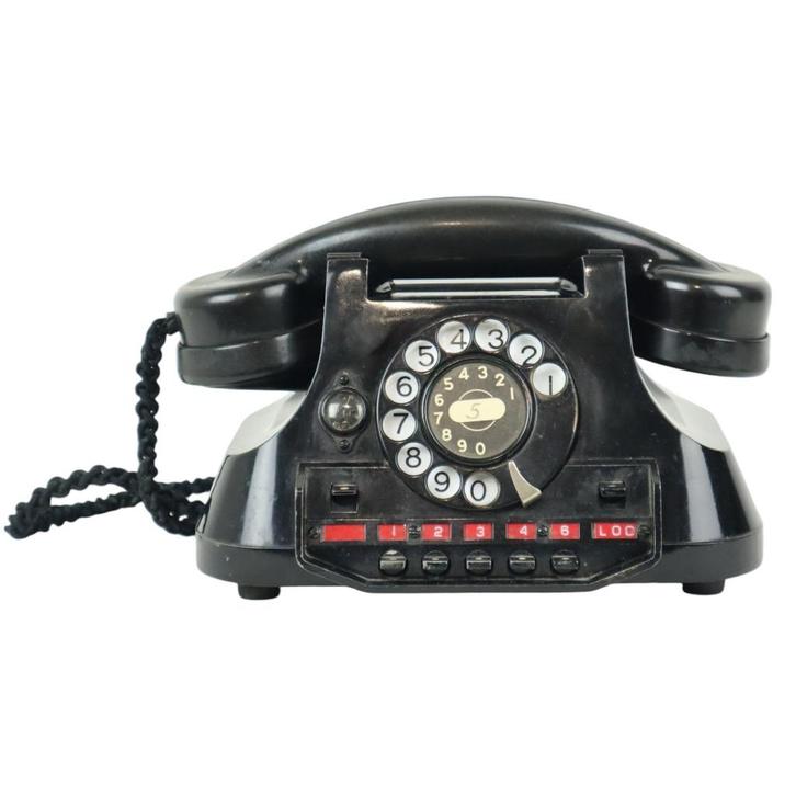 Oude Draaischijf Telefoon Metaal Bakeliet ATEA Type 1949, Telecommunicatie, Vaste telefoons | Niet Draadloos, Gebruikt, Bakeliet
