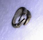 Ring gothic klauw draak zilver, Bijoux, Sacs & Beauté, Bagues, Comme neuf, Femme ou Homme, Autres matériaux, 17 à 18