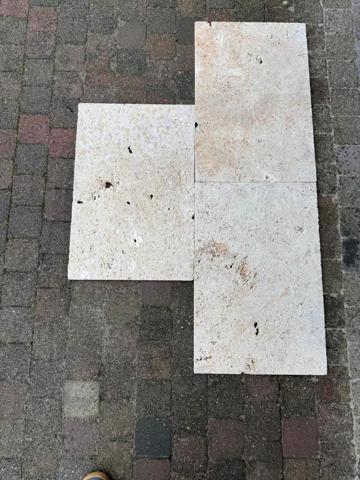 vloertegel travertine 40,6 X 61 X 1,2 cm, Doe-het-zelf en Bouw, Tegels, Nieuw, Vloertegels, Overige materialen, 60 cm of meer