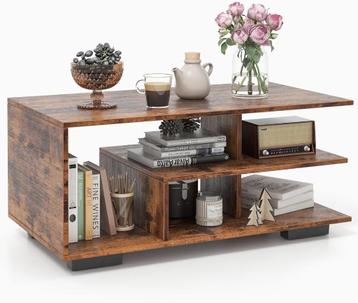 🛋️ À VENDRE – Table Basse avec Rangement & Étagères beschikbaar voor biedingen