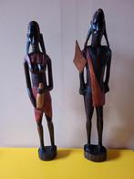 koppel Afrika uit hout gesneden, Antiquités & Art, Art | Sculptures & Bois, Enlèvement ou Envoi