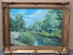 Henri DELFELD, rivierlandschap, Antiek en Kunst, Ophalen of Verzenden