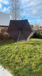Grijze parasol met klik systeem, Ophalen, Gebruikt, Kantelbaar, 2 tot 3 meter