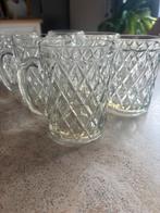 6 chopes anciennes en verre ciselé, Antiquités & Art, Enlèvement