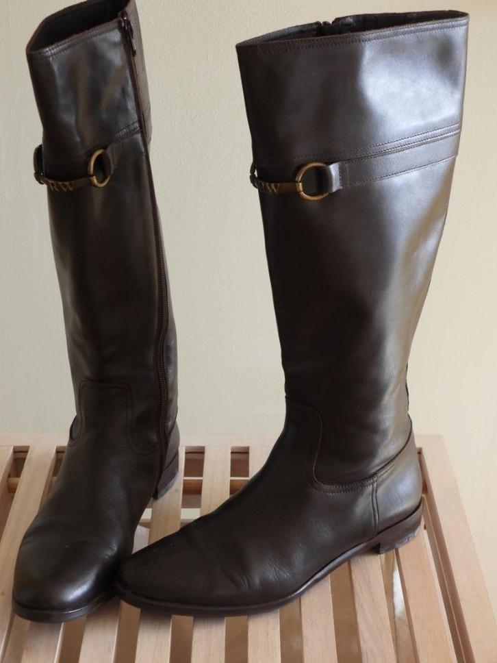 River Woods laarzen - bruin leder - mt 41, Kleding | Dames, Schoenen, Gedragen, Hoge laarzen, Bruin, Ophalen of Verzenden