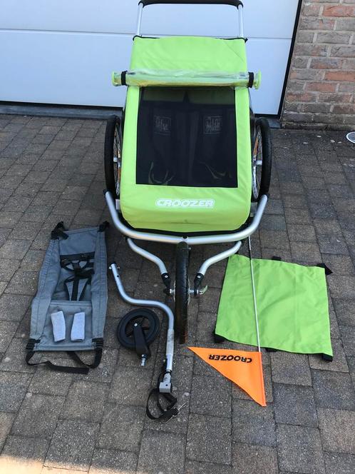 Croozer kid for 2 fietskar nieuwstaat en hangmatje, Fietsen en Brommers, Fietsaccessoires | Aanhangwagens en Karren, Zo goed als nieuw