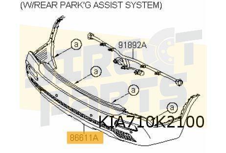 Kia Sorento (-9/12) achterbumper (bij PDC) (te spuiten) Orig, Auto-onderdelen, Carrosserie, Bumper, Kia, Achter, Nieuw, Verzenden