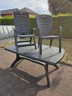 Terras tafel met stoelen, Tuin en Terras, Ophalen, Gebruikt, Kunststof, Stapelbaar