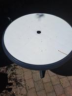 Ronde tuintafel wit met blauw 95 cm, Enlèvement ou Envoi, Utilisé, Rond