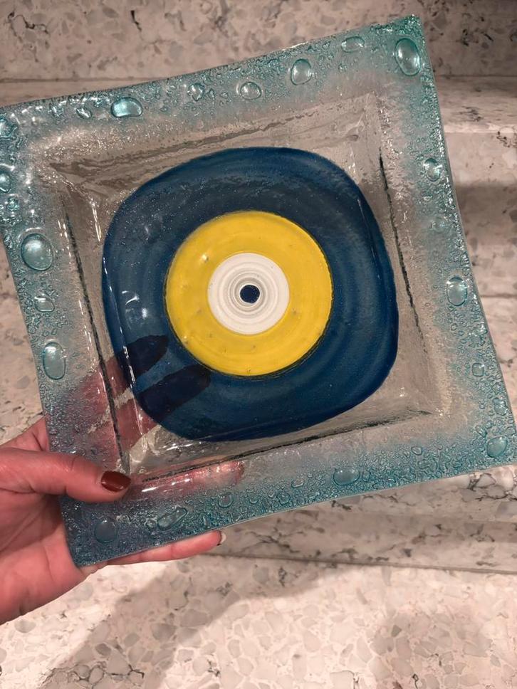 Evil Eye Nazar Mati Art glass vide poche schaal, Antiquités & Art, Antiquités | Verre & Cristal, Enlèvement ou Envoi