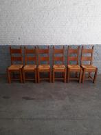 6 houten vintage stoelen, Huis en Inrichting, Stoelen, Ophalen, Zo goed als nieuw