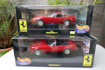 2x Hotwheels Ferrari 365 GTB4/GTS4 1/18 beschikbaar voor biedingen