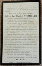 Gesneuvelde wo1,  Julius Vermaelen, Begijnendijk, Verzamelen, Bidprentjes en Rouwkaarten, Ophalen of Verzenden, Bidprentje