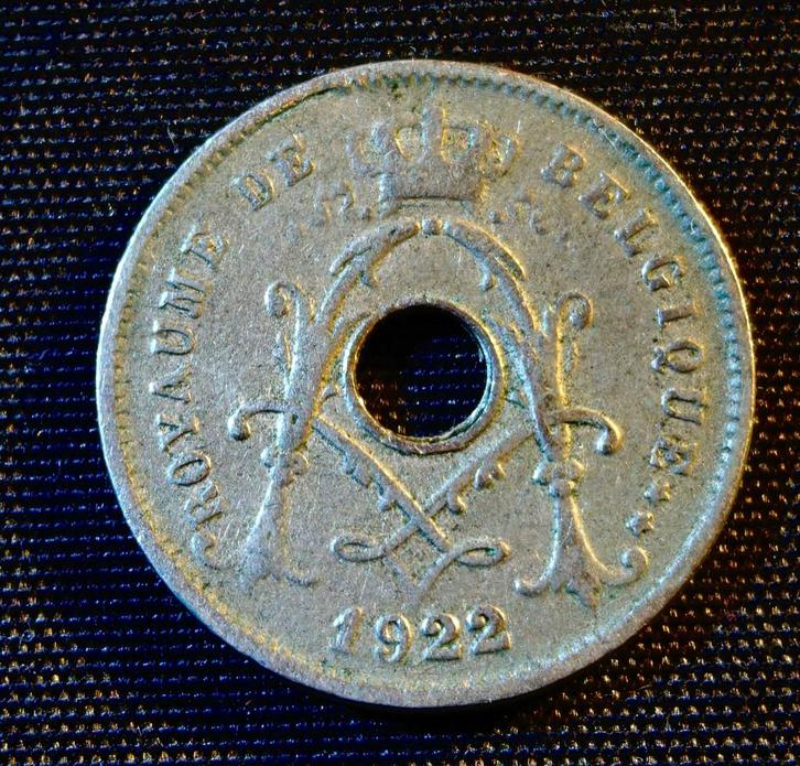 5 cent 1922 FR (schuine M Michaux) - Albert I, Postzegels en Munten, Munten | België, Losse munt, Verzenden