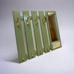 Vintage muntgroene kapstok met spiegel, Huis en Inrichting, Ophalen of Verzenden