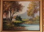 Landschap schilderij antiek gesigneerd olie op doek, Antiek en Kunst, Kunst | Schilderijen | Klassiek, Ophalen