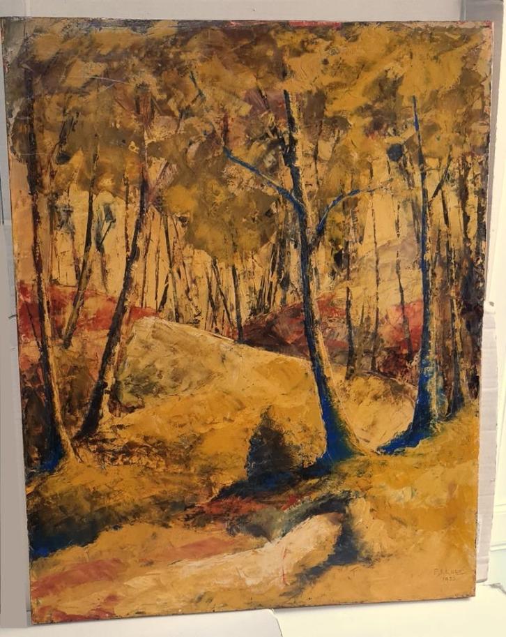 Spatel schildering op houten paneel PETRUS JOHANNES LUC, Antiek en Kunst, Kunst | Schilderijen | Klassiek, Ophalen of Verzenden