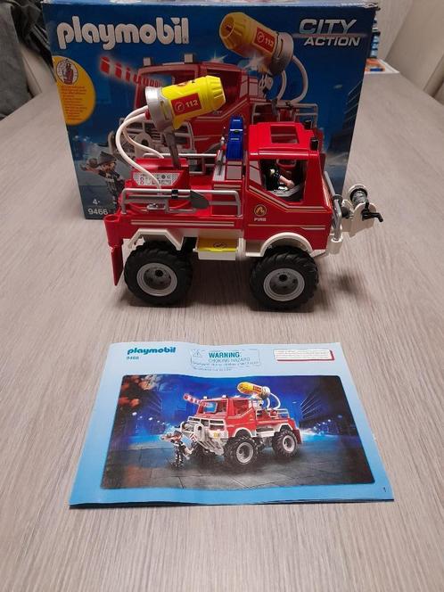 PLAYMOBIL City Action Brandweer terreinwagen met waterkanon, Kinderen en Baby's, Speelgoed | Playmobil, Zo goed als nieuw, Complete set