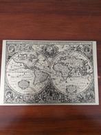 Wereldkaart op metalen plaat - opschriften in Latijn, Ophalen of Verzenden