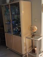 beuken cérusé vitrinekast + bijzettafel, Huis en Inrichting, Ophalen, Gebruikt, 100 tot 150 cm, 150 tot 200 cm