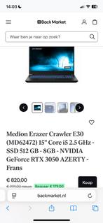 Medion erazer gaming laptop 144hz, Computers en Software, Windows Laptops, Ophalen of Verzenden, Zo goed als nieuw, Gaming