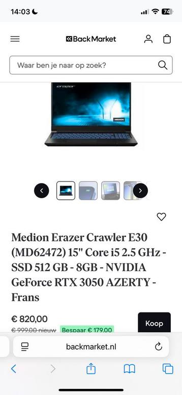 Medion erazer gaming laptop 144hz, Enlèvement ou Envoi, Comme neuf, Gaming
