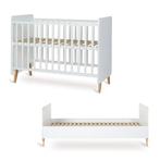Lit évolutif 140X70 Quax Blanc avec matelas et sa protection, Ophalen, Gebruikt, 70 tot 85 cm, 140 tot 160 cm