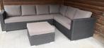 Tuin - Loungeset 294 x 230 x 90 zwart, kussens taupe, Tuin en Terras, Tuinsets en Loungesets, Ophalen, 5 zitplaatsen, Kunststof