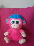 Grote roze knuffel aap met glitter ogen - 40 cm, Overige typen, Gebruikt, Ophalen of Verzenden